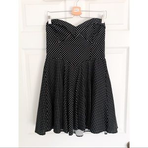 Black & White Polka Dot Strapless Dress